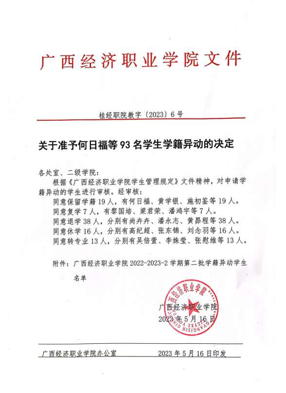 桂经职院教字[2023]6号关于准予何日福等93名学生学籍异动的决定 .png